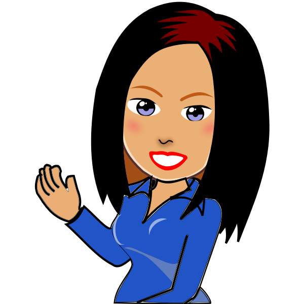 SVG Comic girl presenting vector illustration