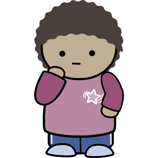SVG Comic kid character vector image