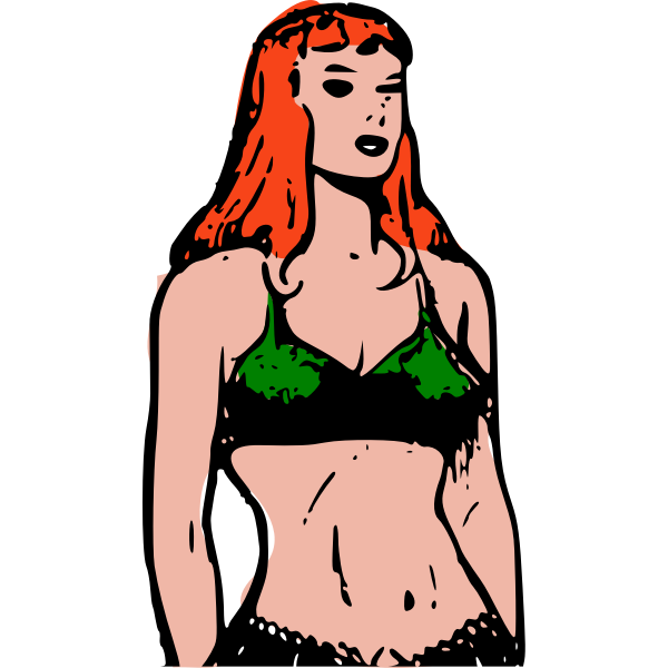 SVG Comic redhead woman