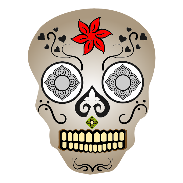 SVG Comic skull with blue eyes vector image