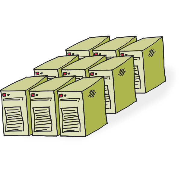 SVG Comic-style servers vector illustration