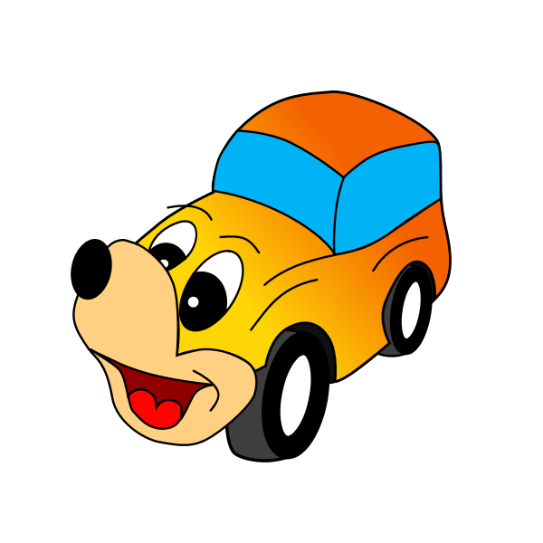 SVG Comic yellow car vector illustration