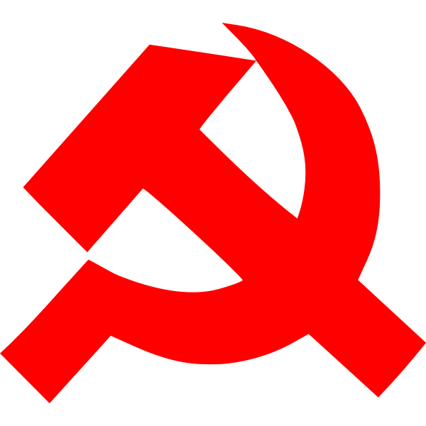 SVG Communism sign of thick hammer and sickle vector clip art
