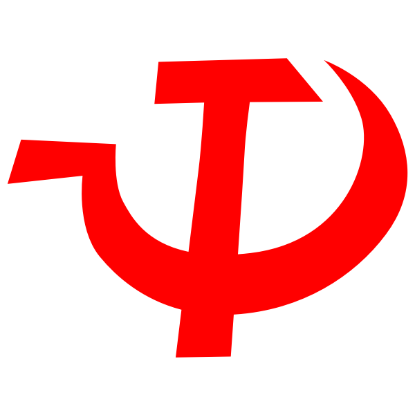 SVG Communist sign of thin hammer and sickle upright vector image
