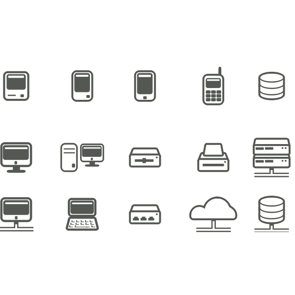 SVG Computer amp network icons selection vector image