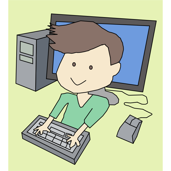 SVG Computer boy