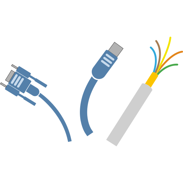 SVG Computer cables for USB vector clip art