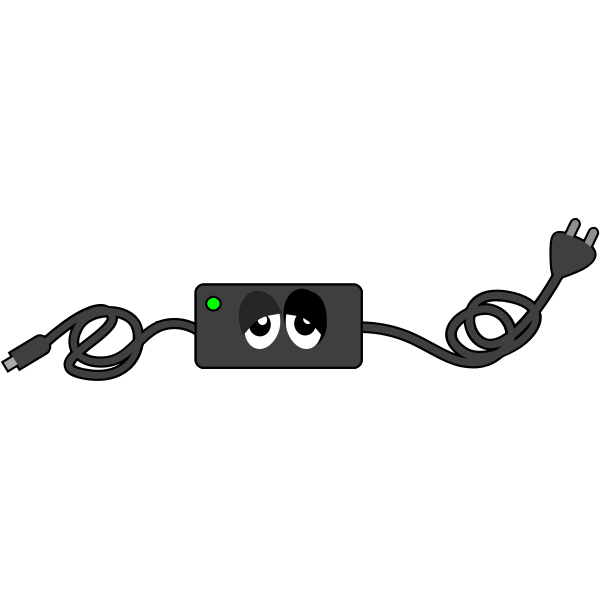 SVG Computer charger sad eye vector drawing