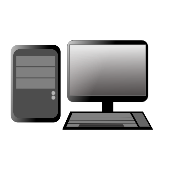 SVG Computer CPU and monitor vector image