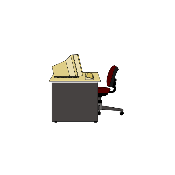 SVG Computer desk vector clip art