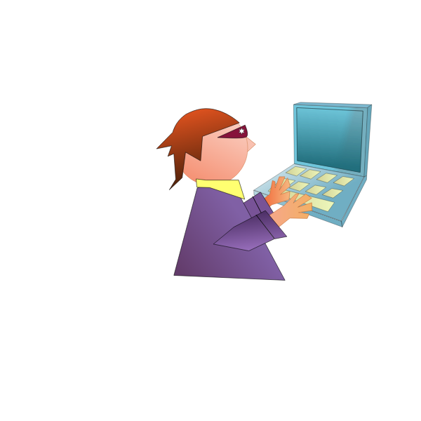 SVG Computer geek comic vector image