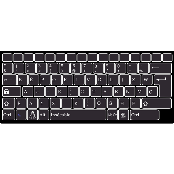 SVG Computer keyboard with tux logo