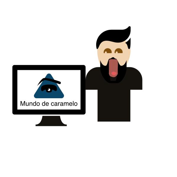 SVG Computer monitor and a man