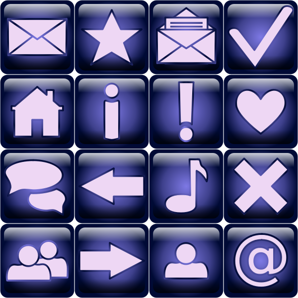 SVG Computer operating system basic icons vector image