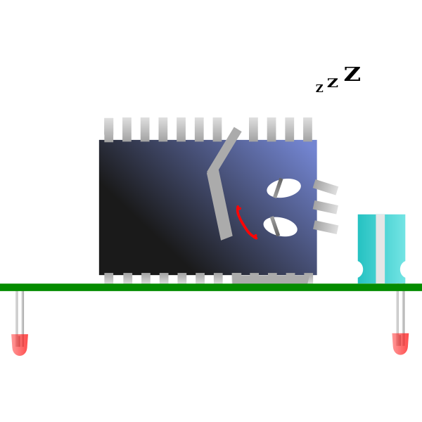 SVG Computer processor sleeping vector drawing