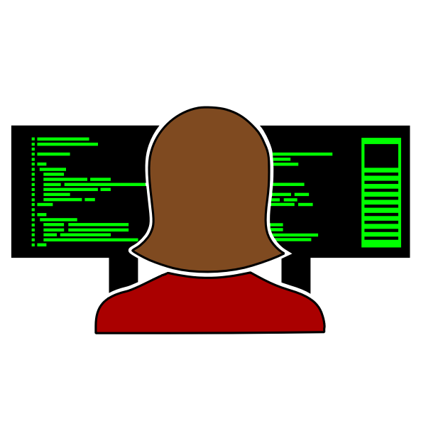 SVG Computer programmer from back