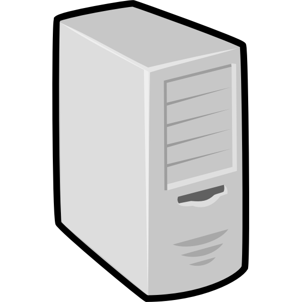 SVG computer unit with thick black border vector clip art