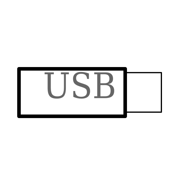 SVG computer USB stick one dimensional vector drawing