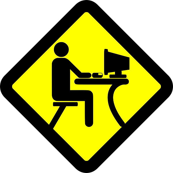 SVG Computer user yellow sign