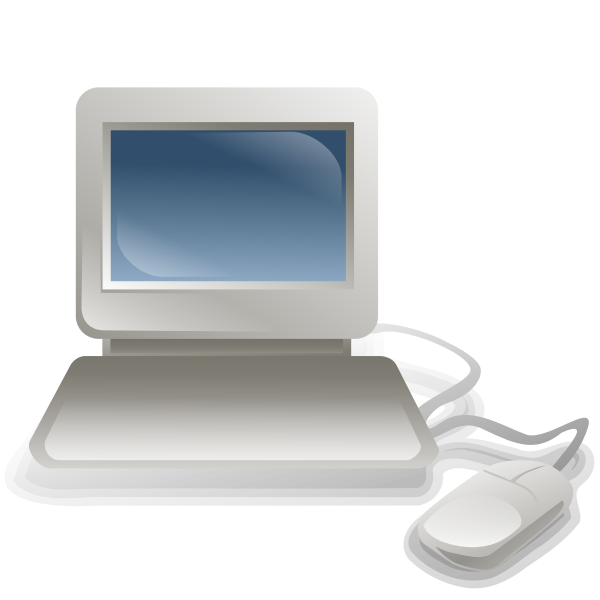 SVG Computer with keyboard and mouse vector illustration