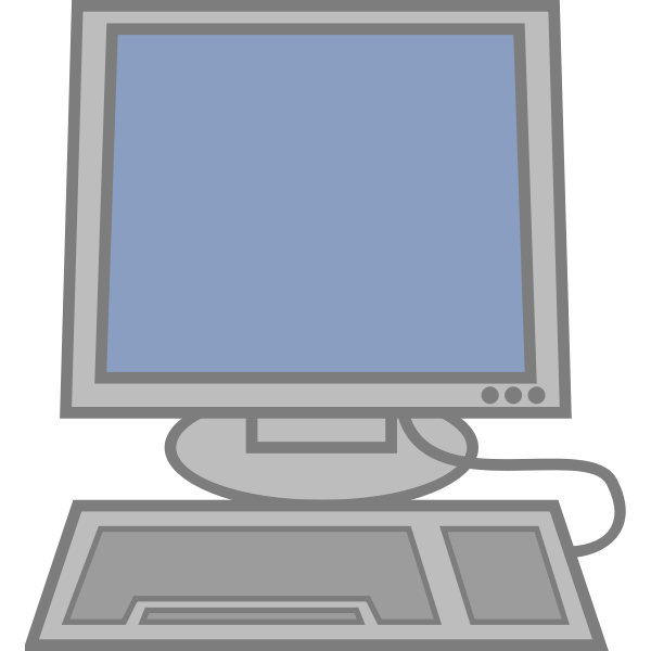 SVG Computer with keyboard vector illustration