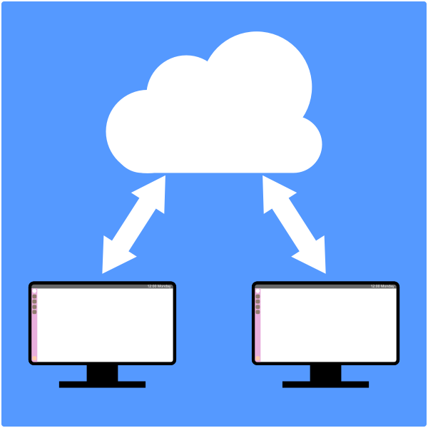 SVG Computers sharing with cloud diagram vector illustration