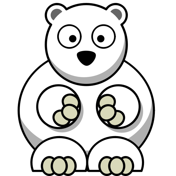 SVG Confused polar bear vector clip art