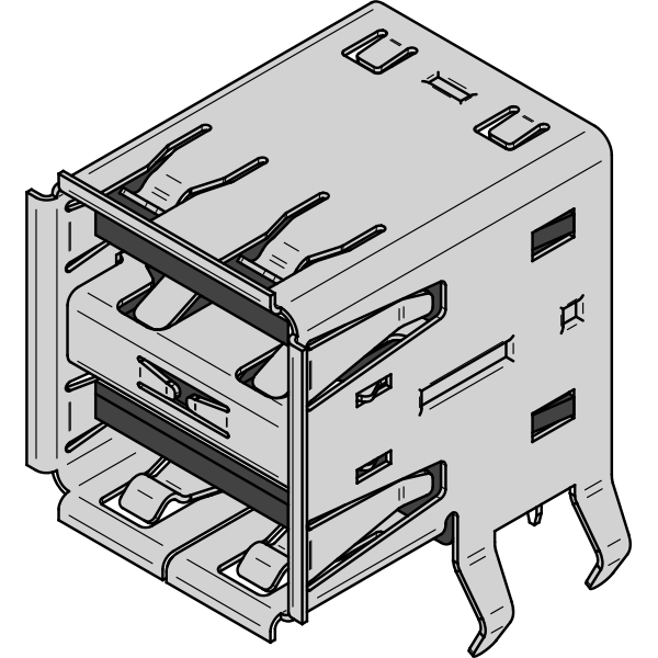 SVG Connector for USB dual type A vector image