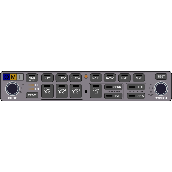 SVG Contemporary aviation audio panel vector clip art