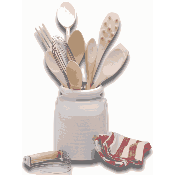 SVG Cooking utensils in a jar