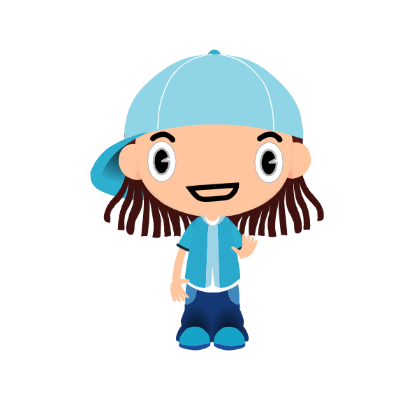 SVG Cool kid with blue hat