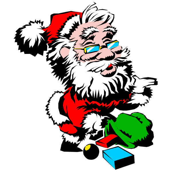 SVG Cool Santa with presents