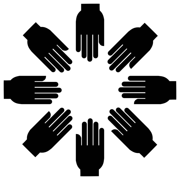 SVG Cooperation hands vector image