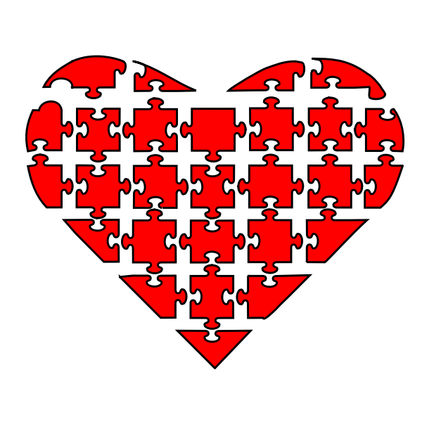 SVG Corazon Rompecabezas