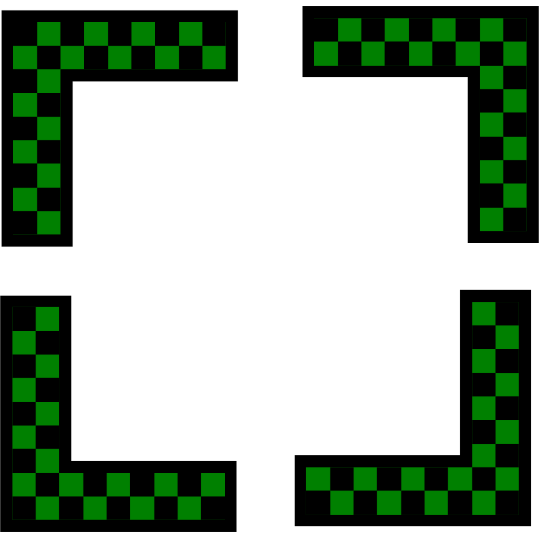 SVG Corners design - green checked