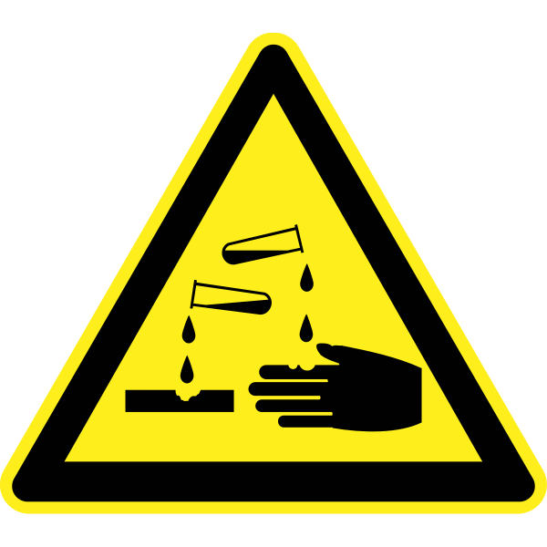 SVG Corrosive hazard warning sign vector image
