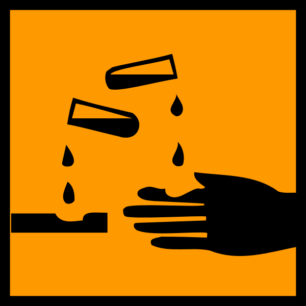 SVG Corrosive liquid warning sign vector drawing