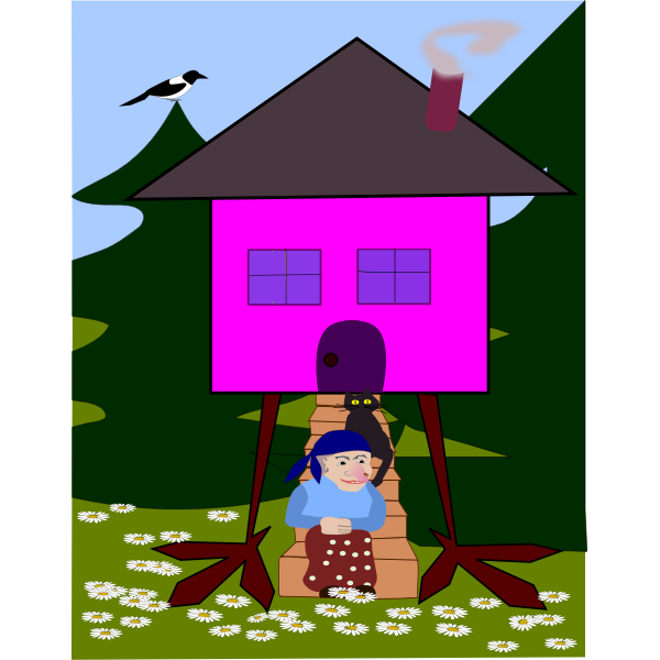 SVG Cottage and witch