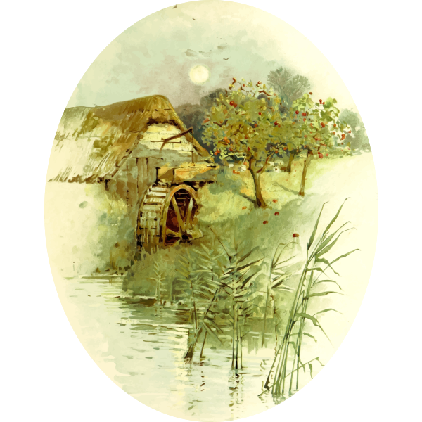 SVG Country Scene Colored Illustration