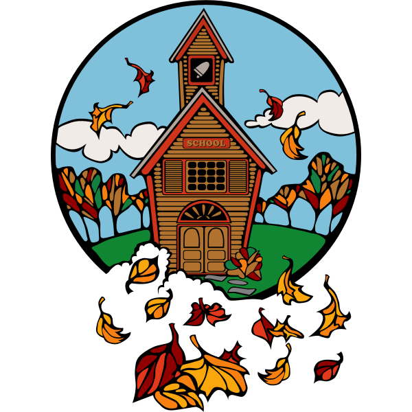 SVG Country school in fall vector image