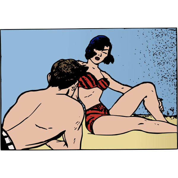 SVG Couple at the beach image