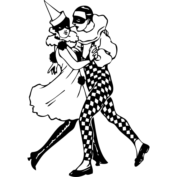 SVG Couple dancing vector clip art