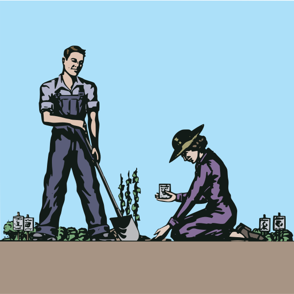 SVG Couple in the garden
