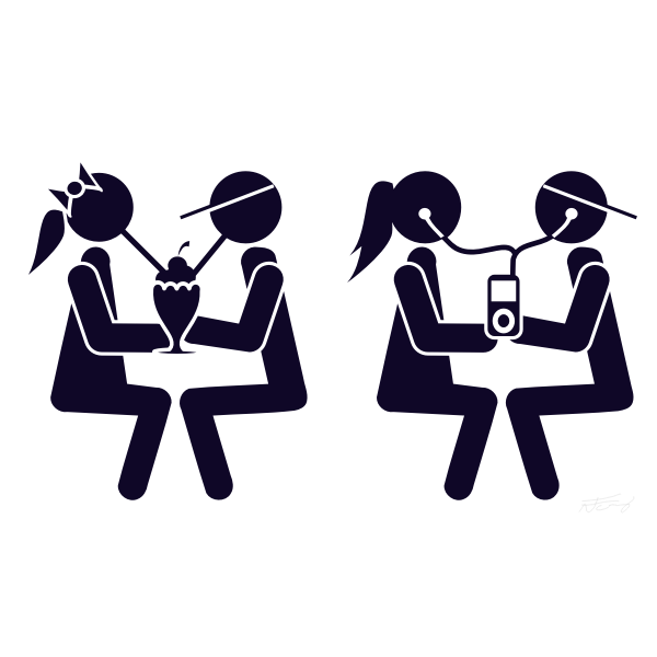 SVG Couple on date vector illustration