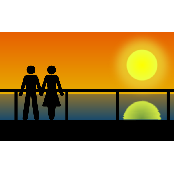 SVG Couple sunset