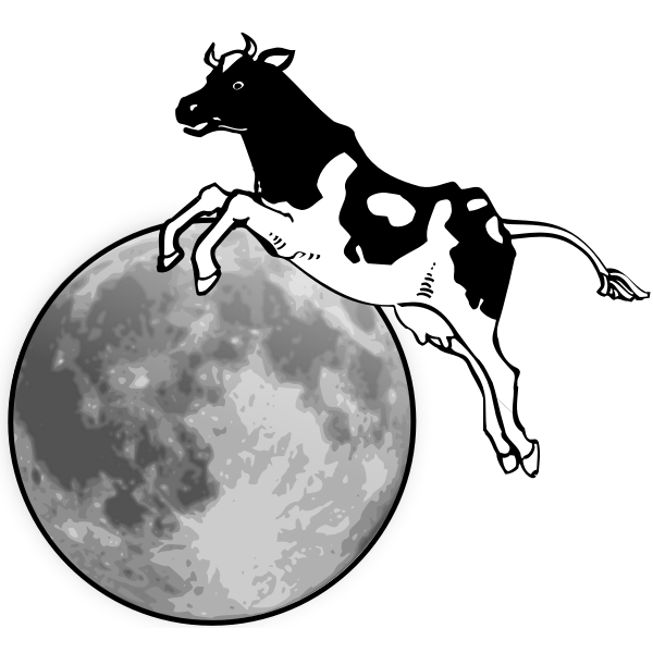 SVG Cow and moon