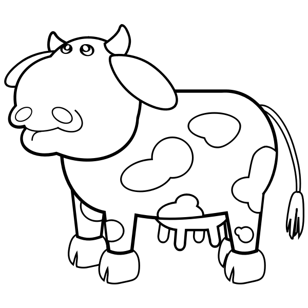 SVG Cow cartoon drawing vector image