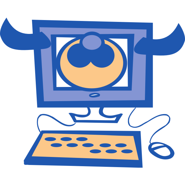 SVG Cow computer vector illustration
