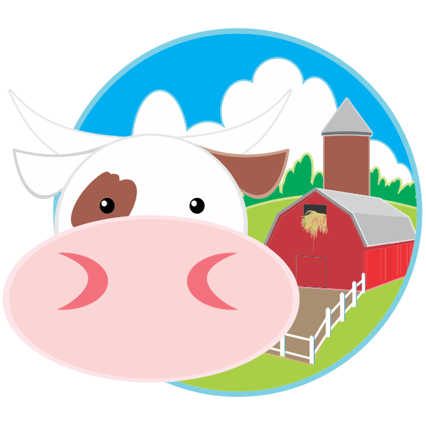 SVG Cow on a farm