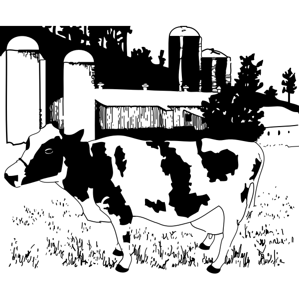 SVG cow on farm